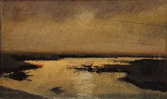 Lazlo Mednyansky, Untitled - Evening Water, oil on panel