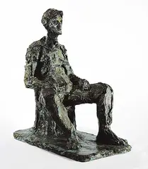 William Chattaway, Untitled - Seated Man #1/6, 1961, bronze sculpture