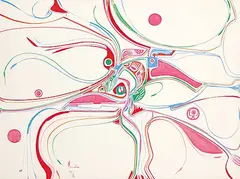 Wild Wind by Alex Janvier, 1972, gouache on paper, sold Nov 2012