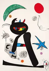 Joan Miró, Barbare Dans La Neige #44/50, 1976, colour etching and aquatint on paper