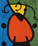 Joan - After Miro, Untitled - Femme et Oiseaux dans la Nuit, tapestry in wool