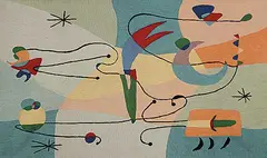Joan - After Miro, Untitled - Whimisical Abstract, tapestry in wool