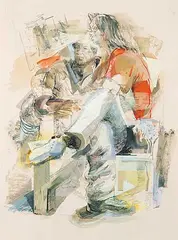 Ryan Sluggett, Moral Support of the Daytime, 2006, mixed media on paper