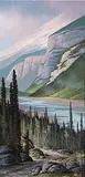 Roger D. Arndt, Along the Athabasca, oil on wood board