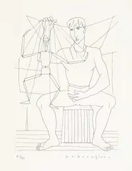 Paul-Vanier Beaulieu, Untitled - Man with a Puppet #21/30, etching on paper