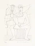 Paul-Vanier Beaulieu, Untitled - Man with a Puppet #21/30, etching on paper