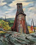 John Howard Bechtel, Rusty Minehead, Cobalt, 1951, oil on paper board