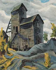John Howard Bechtel, Nipissing Minehead, Cobalt, 1951, oil on paper board