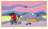 Ted Harrison, The Boat #73/150, 1986, colour silkscreen on paper