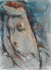 LeRoy Hackett Jensen, Untitled - Nude with Red Hair, 1987, pastel on paper