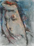 LeRoy Hackett Jensen, Untitled - Nude with Red Hair, 1987, pastel on paper