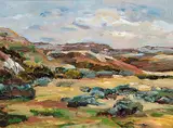 Darlene Hay, Early Evening Near Ravenscrag, oil on board