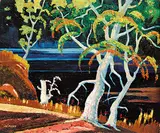 Michael Pisko, Untitled - Colourful Landscape, oil on wood board