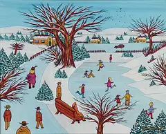 Louis Bertrand, Les Patinieres, 1974, oil on canvas