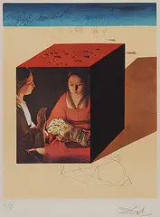Salvador Dalí, Caring for a Surrealistic Watch F160/175, colour lithograph on paper