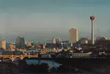Ferdinand Friedl, Calgary Skyline, 1973, oil on canvas board