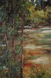 Hans Herold, Reflections near Vernon B.C., oil on canvas