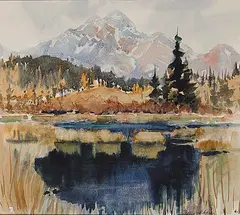 Phyllis Webb Jeffery, Backwater, watercolour on paper