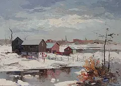 Geza Marich, Ontario Farm, oil on canvas