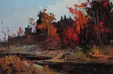 Geza Marich, Untitled - Creek with Red Maples