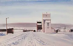 Virginia Mitchell, Winter Northern Alberta, 1973, watercolour on paper