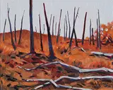 Albert Roberge, Elk Island Deadfall, oil on canvas