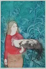 Rooster of Bali #AP by David Silverberg, etching and aquatint on paper, sold Sep 2012