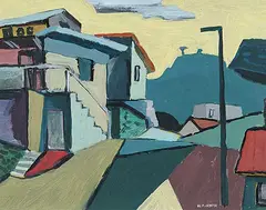 Wesley Fraser Irwin, Street in Puerto Vallarta, acrylic on wood board