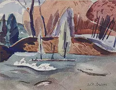 Wesley Fraser Irwin, Untitled - Landscape, watercolour on paper