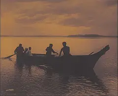 Edward S. Curtis, Homeward #16/25, 1999, orotone photograph on glass