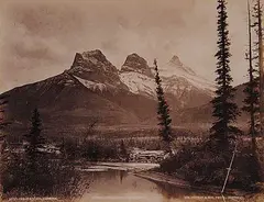 William and Sons Notman, 2036 - Three Sisters, Canmore, black and white photograph on paper