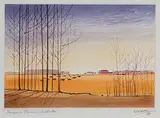 George Weber, Prairie Farm, Alberta, 1989, watercolour on paper