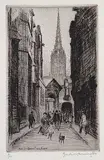 Frank Armington, Rue des Bonnetiers, Rouen #9/50, etching on paper