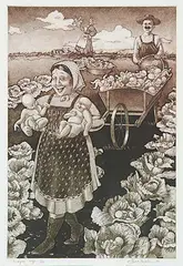 Gwen Frank, Bumper Crop #9/20, 1982, etching on paper