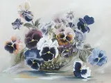 Rose Leonard, Untitled - Pansies, pastel on paper
