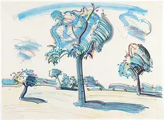 Kenneth Lochhead, Untitled - Landscape #23/150, 1979, colour lithograph on paper