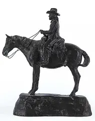 Malcom James MacKenzie, Untitled - Horse Rider on Raised Base, 1975, bronze scultpure