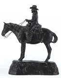 Malcom James MacKenzie, Untitled - Horse Rider on Raised Base, 1975, bronze scultpure