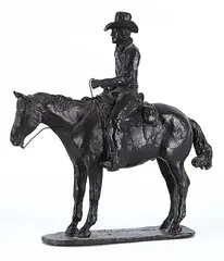 Malcom James MacKenzie, Untitled - Horse Rider on Flat Base, 1975, bronze scultpure
