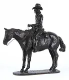 Malcom James MacKenzie, Untitled - Horse Rider on Flat Base, 1975, bronze scultpure