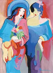 Isaac Maimon, Untitled - Ladies in Afternoon, acrylic on canvas