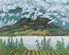 Okanagan Lace by Marianne Norris, 1986, oil on wood board, sold Apr 2012