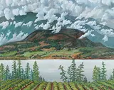 Marianne Norris, Okanagan Lace, 1986, oil on wood board