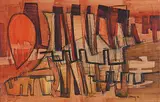 Norman Antonio Onley, Untitled - Abstract in Red and Brown