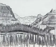 Ice Fields 16 by David Pugh, 1982, graphite on paper, sold Apr 2012