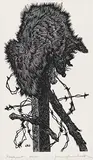 James Agrell Smith, Fencepost #44/50, wood block on paper