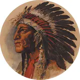 Helen Wood Storey, Untitled - The Indian Chief, 1926, watercolour on paper