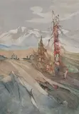 Charles John Collings, Near Golden, B.C., watercolour on paper