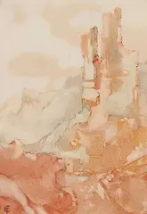 Charles John Collings, Among the Crags B.C., watercolour on paper