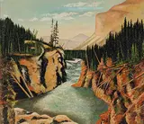 John D. Curren, The Barrier on the Kananaskis River, oil on canvas